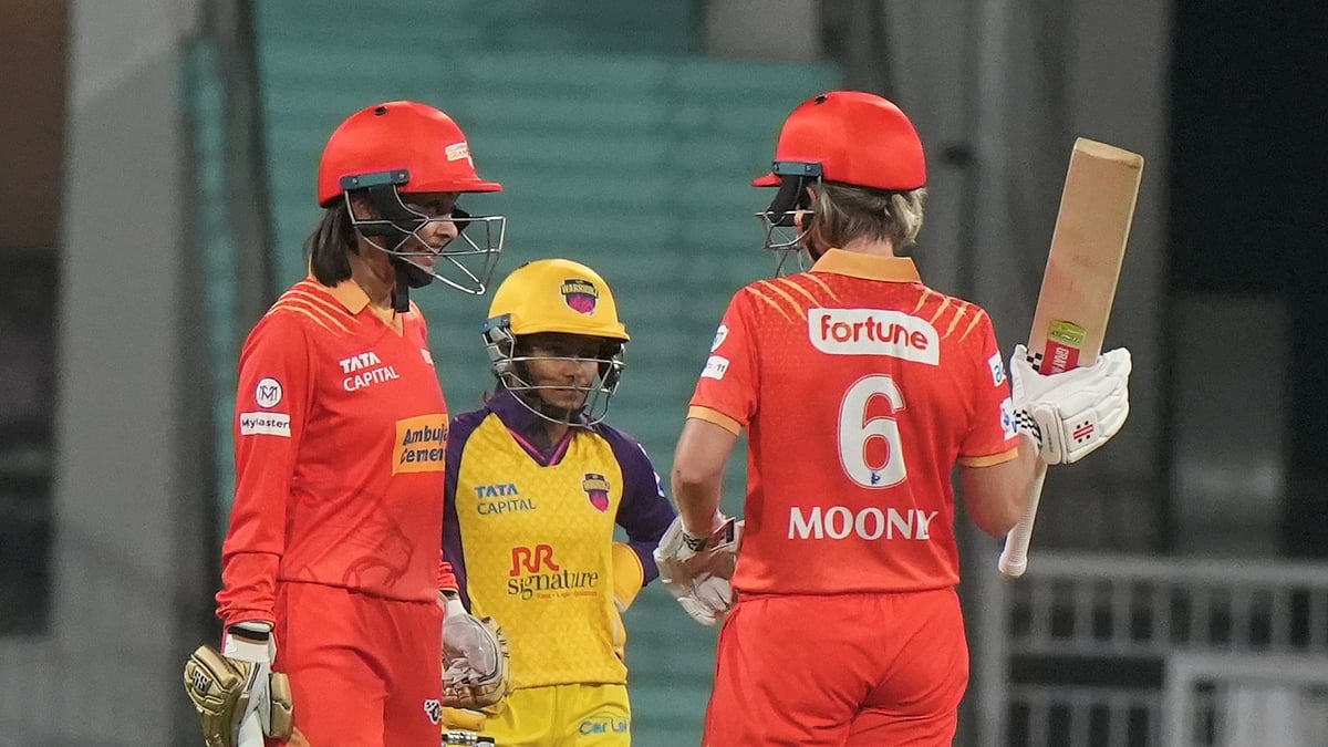 Beth Mooney with Harleen Deol for Gujarat Giants. - PTI