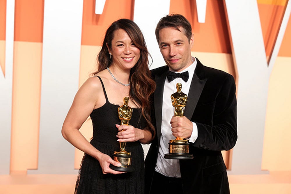 Samantha Quan, Sean Baker at the 2025 Vanity Fair Oscar Party