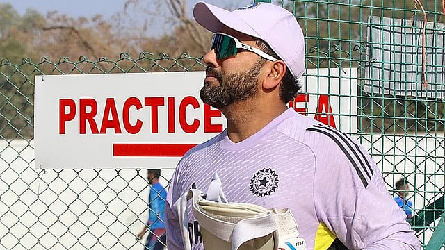 PTI : Indian captain Rohit Sharma in practice.