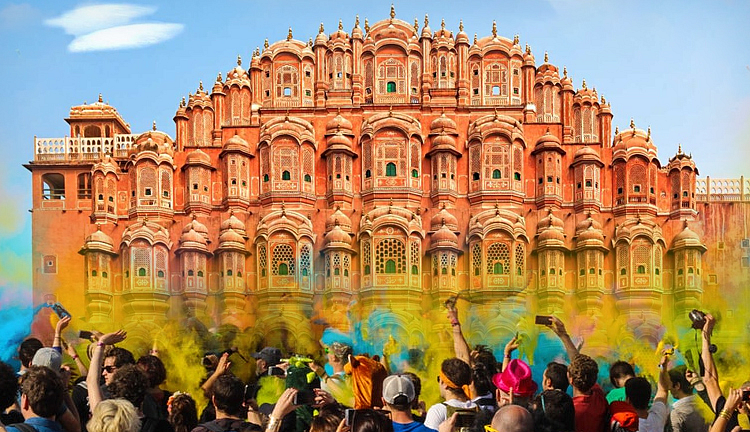 Holi celebration in Jaipur (Rajasthan)