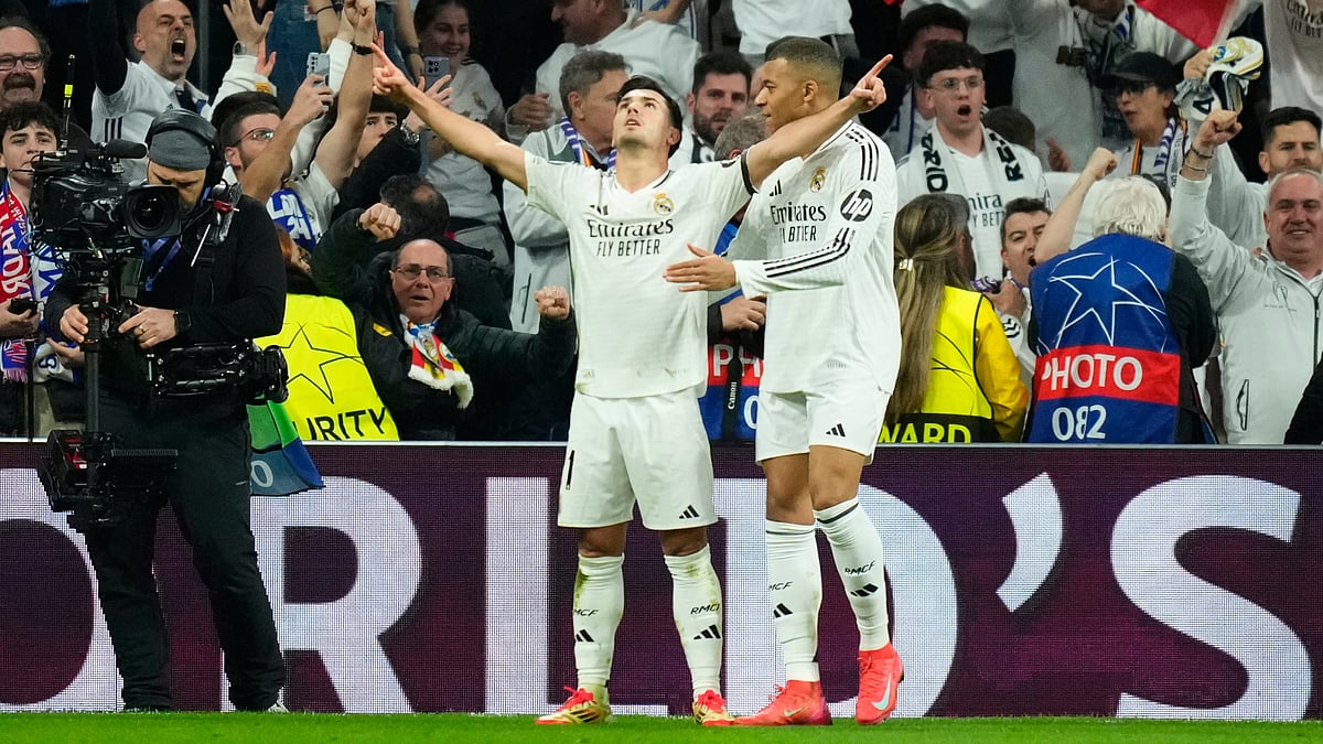 Brahim Diaz celebrates his goal against Atletico Madrid
