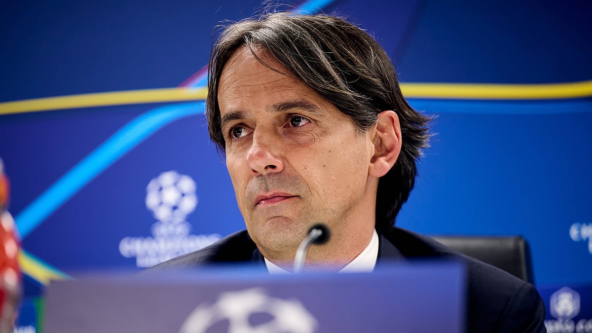 Simone Inzaghi during his pre-match press conference - null