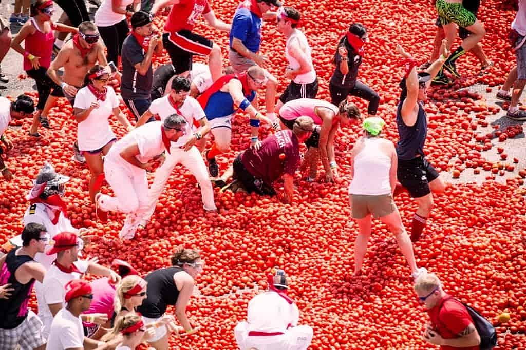 La Tomatina festival of Bunol Spain