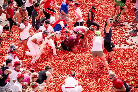 La Tomatina festival of Bunol Spain