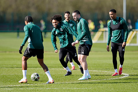 Champions League Round Of 16: Aston Villa players practice