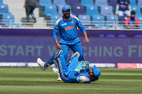 CT 2025 IND vs AUS semifinal: India's wicketkeeper KL Rahul takes the catch to dismiss Australia's Cooper Connolly