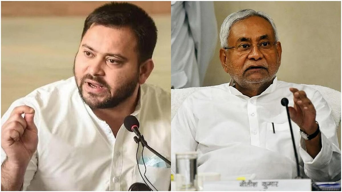 Bihar CM Nitish Kumar (R) and Tejashwi Yadab - null