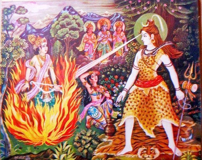 Kamadeva burnt to ashes by Lord Shiva