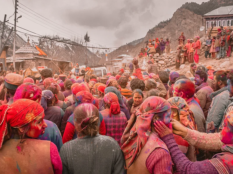Holi celebration in Sangla (Himachal Pradesh)