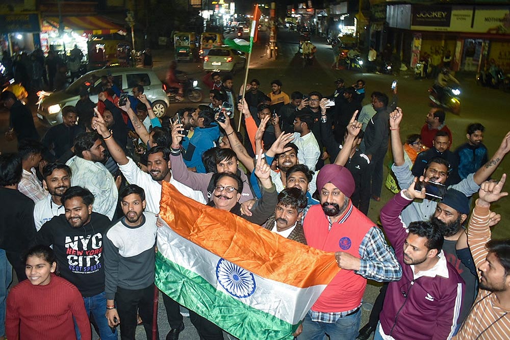 Celebrations after Indias win