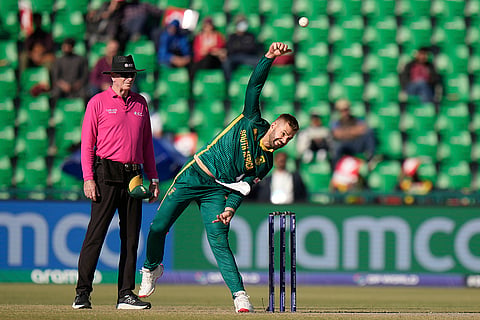 CT 2025, SA vs NZ Semifinal: South Africa's Aiden Markram bowls a delivery