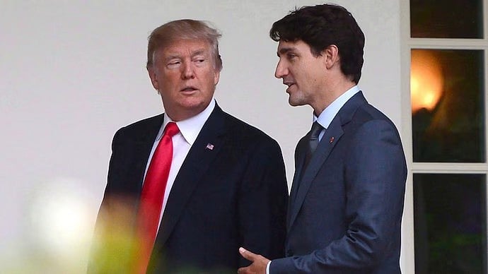 AP : US President Donald Trump with Canadian PM Justin Trudeau