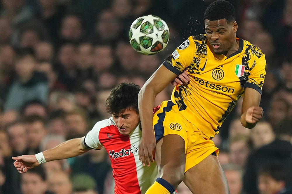 UEFA Champions League round of 16 first leg soccer Feyenoord vs Inter Milan: Denzel Dumfries