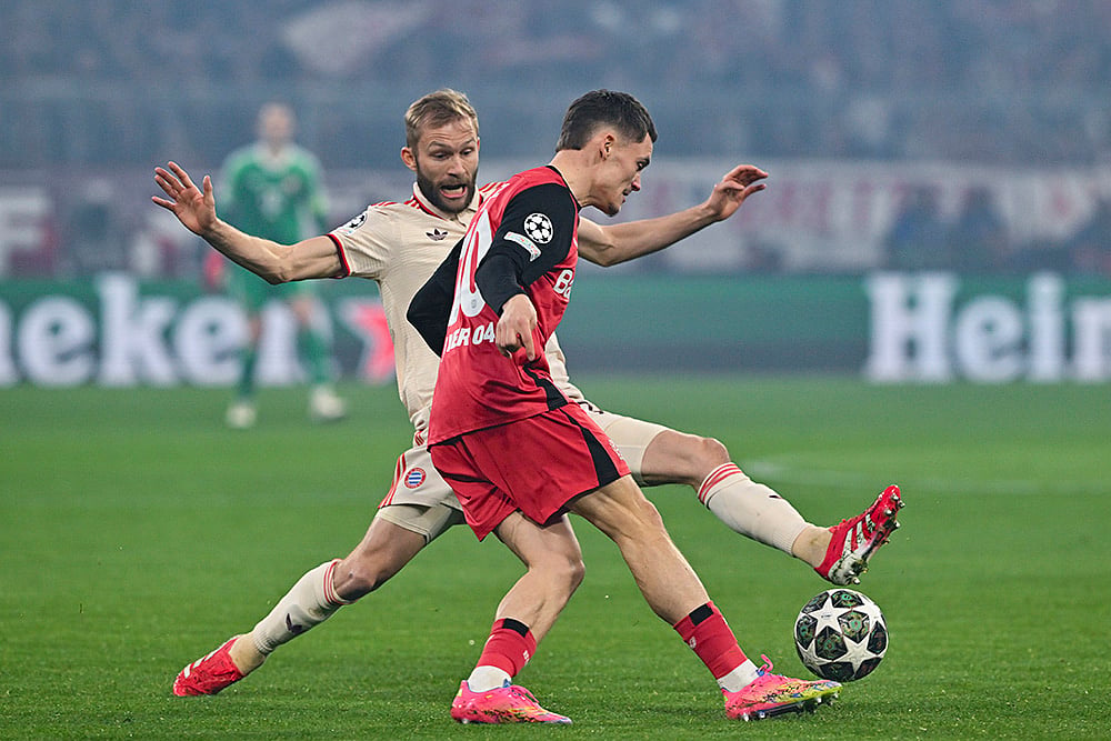 UEFA Champions League round of 16 first leg Bayern Munich Vs Bayer Leverkusen: Konrad Laimer 