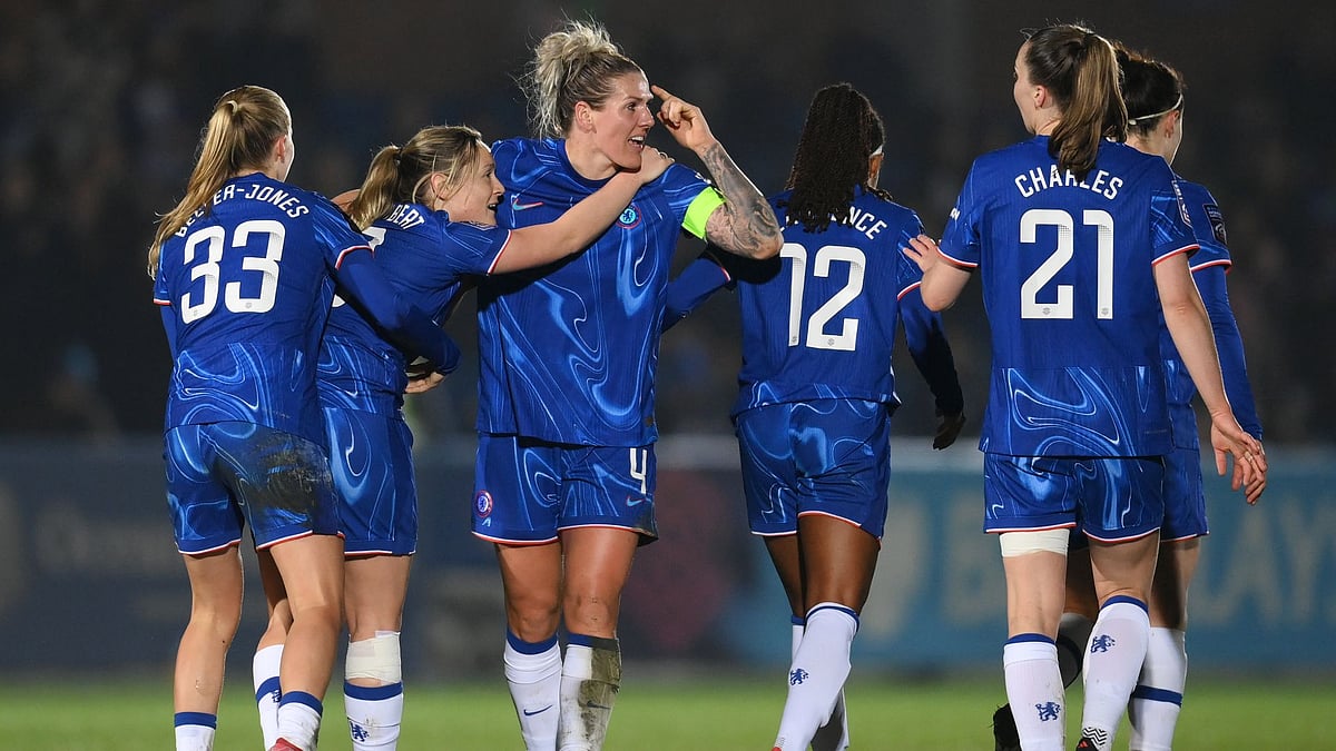 Chelsea celebrate Cuthbert's strike