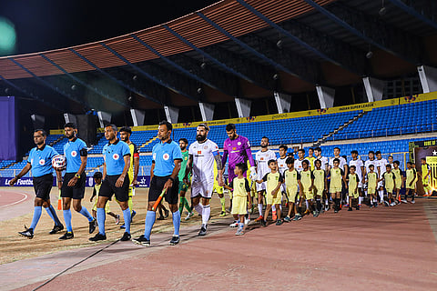 ISL 2024-25, PFC Vs HFC: Players and match officials enter the field