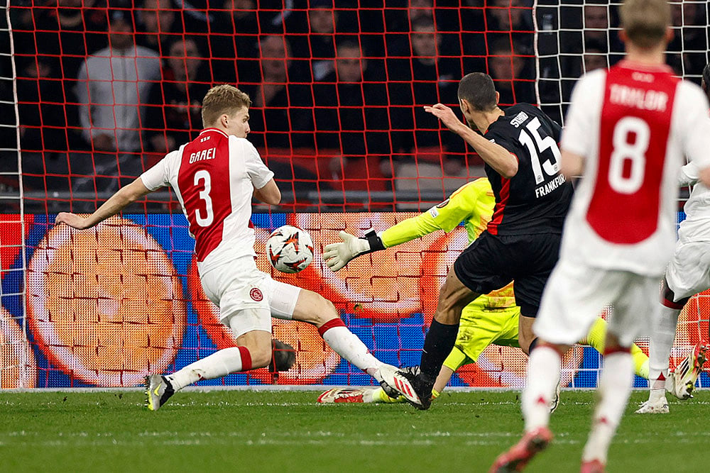 UEFA Europa League Soccer 2024-25 Last 16, Ajax vs Eintracht Frankfurt: Ellyes Skhiri