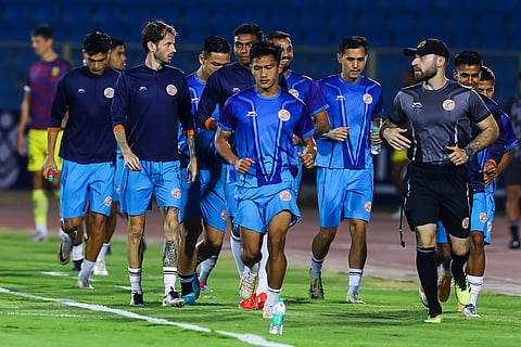 ISL 2024-25, PFC Vs HFC: Punjab FC players warm up