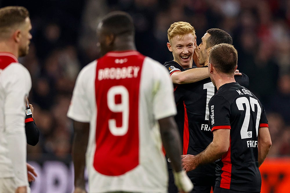 UEFA Europa League Soccer 2024-25 Last 16, Ajax vs Eintracht Frankfurt: Hugo Larsson