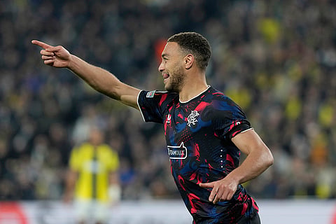 Europa League, Fenerbahce and Rangers: Rangers' Cyriel Dessers celebrates after scoring a goal