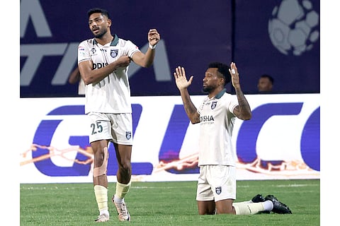 ISL 2024-25, JFC vs OFC: Dorielton Gomes of Odisha FC celebrates after scoring