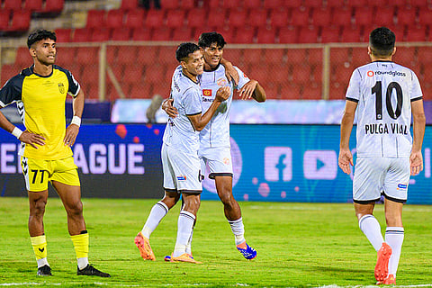 ISL 2024-25, PFC Vs HFC: Punjab FC players celebrate a goal
