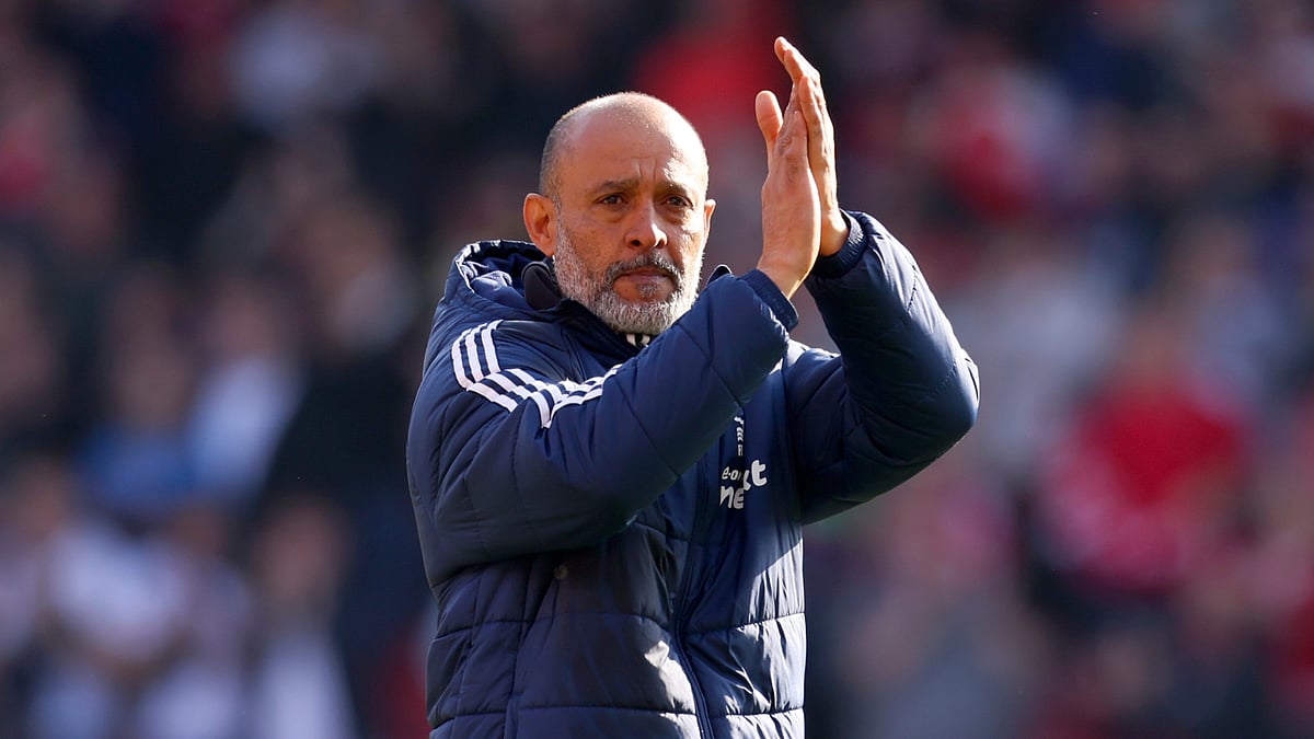 Nuno Espirito Santo celebrates Nottingham Forest's win over Manchester City - null