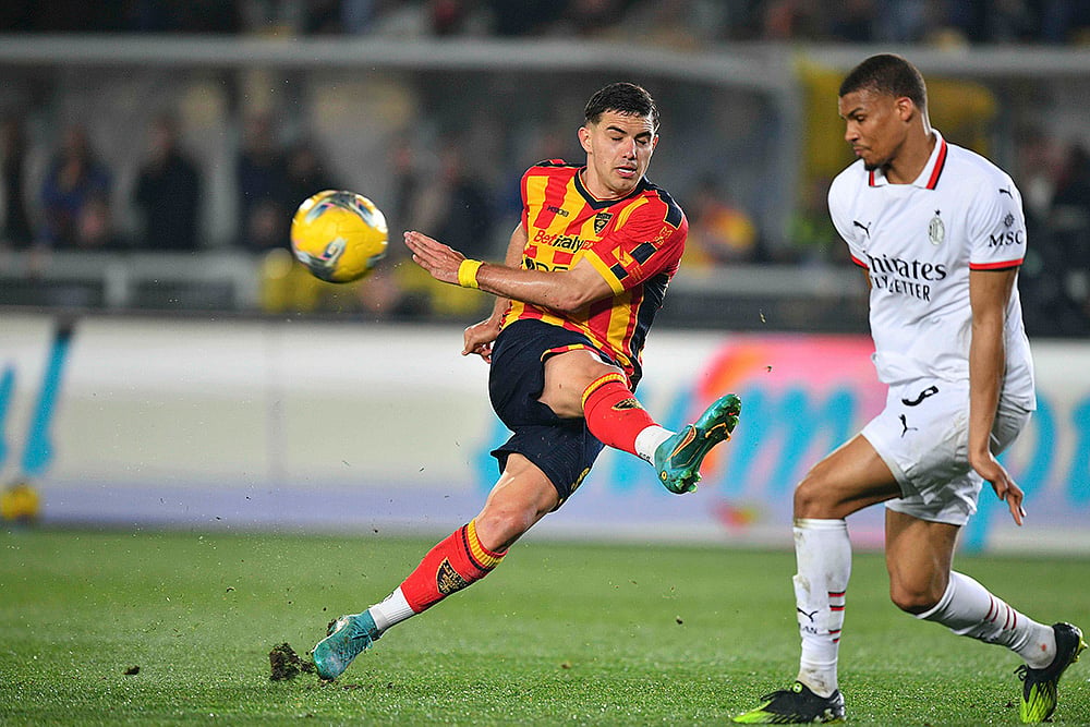 Itally soccer serie A 2024-25 US Lecce vs AC Milan: Nikola Krstovic