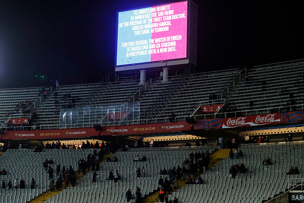 | Photo: AP/Joan Monfort : La Liga 2024-25: Barcelona vs Osasuna match cancelled