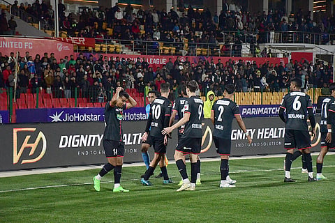 ISL 2024-25: NorthEast United players celebrate a goal