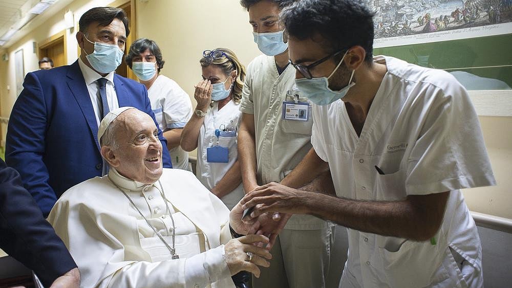File : His medical team revealed that during a respiratory crisis on February 28, he nearly choked on his vomit