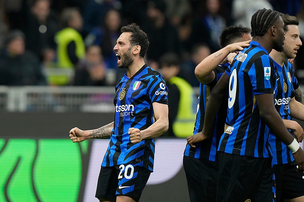 Itally soccer serie A 2024-25 Inter Milan vs Monza: Hakan Calhanoglu