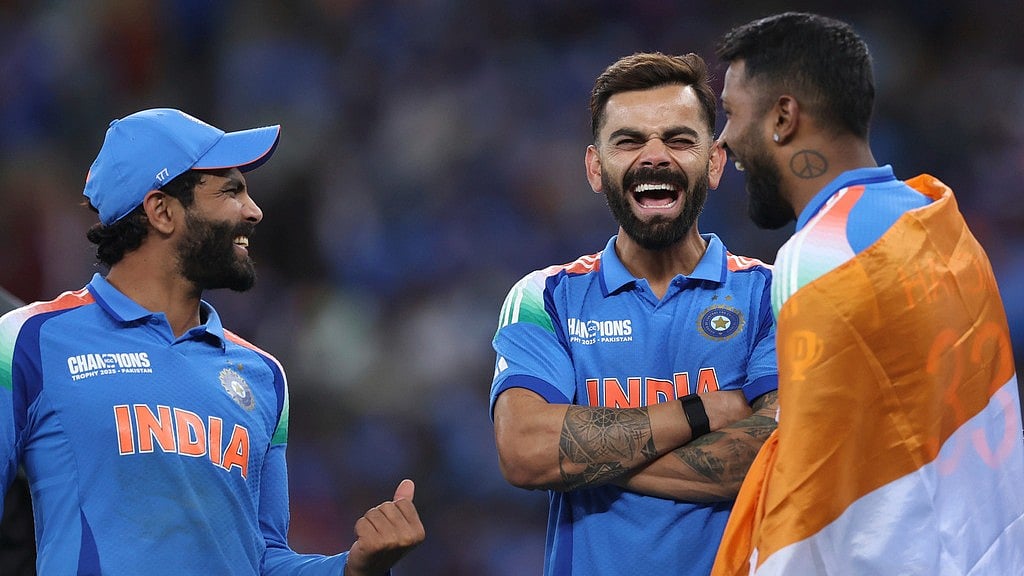 Virat Kohli Hardik pandya Ravindra jadeja champions trophy final ap photo