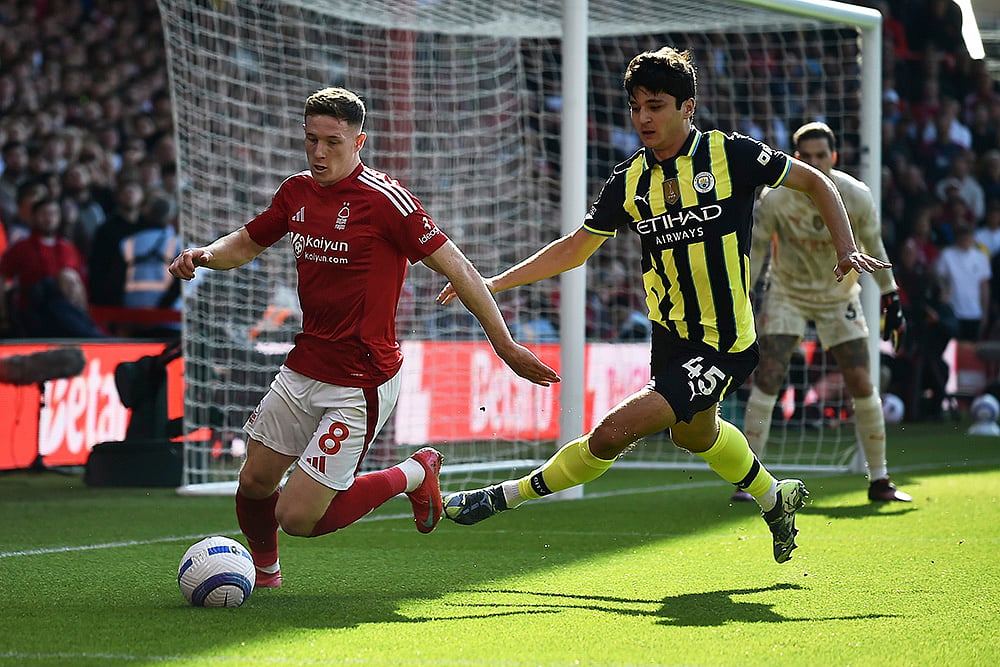English Premier League 2024-25 Nottingham Forest Vs Manchester City: Elliot Anderson