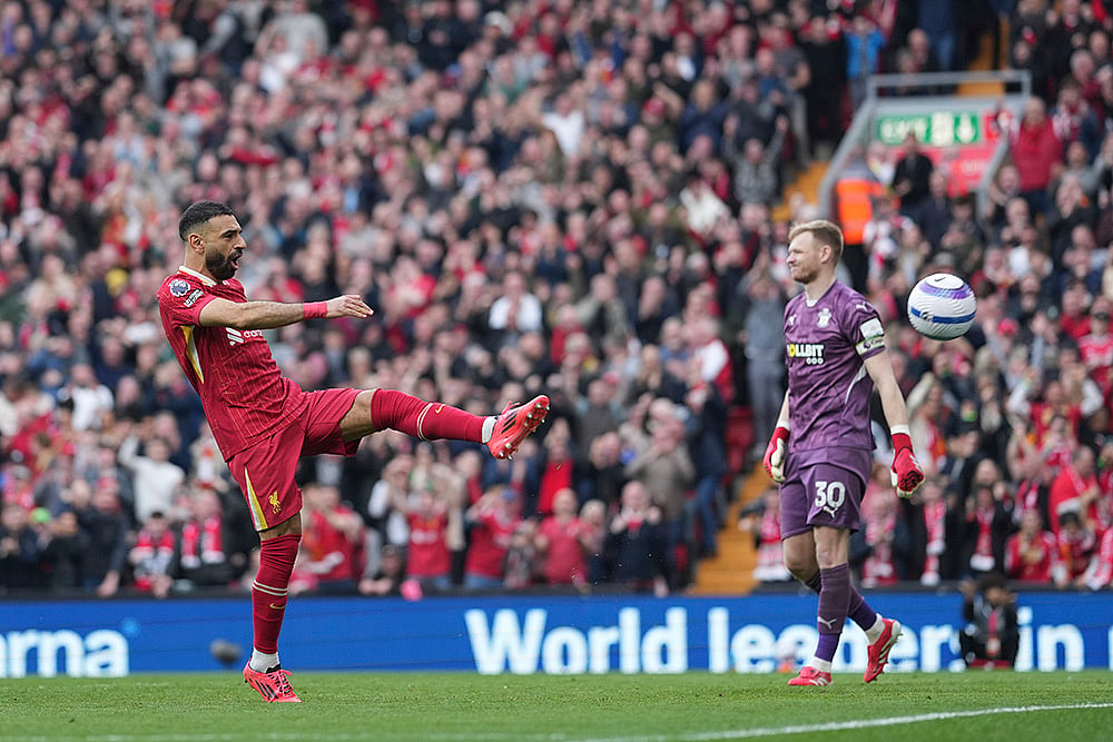 English Premier League 2024-25 Liverpool vs Southampton:  Mohamed Salah 