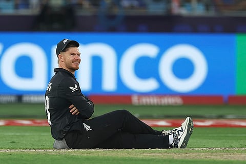 CT 2025, IND vs NZ final: New Zealand's Glenn Phillips reacts after catching India's Shubman Gill out
