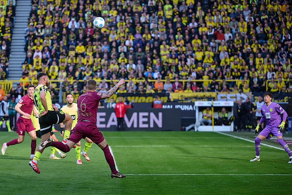 Germany soccer Bundesliga A 2024-25 Borussia Dortmund and FC Augsburg: Jeffrey Gouweleeuw 