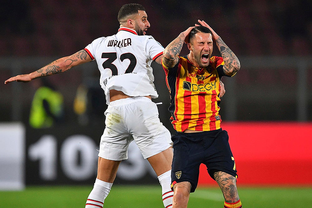 Itally soccer serie A 2024-25 US Lecce vs AC Milan: Tete Morente