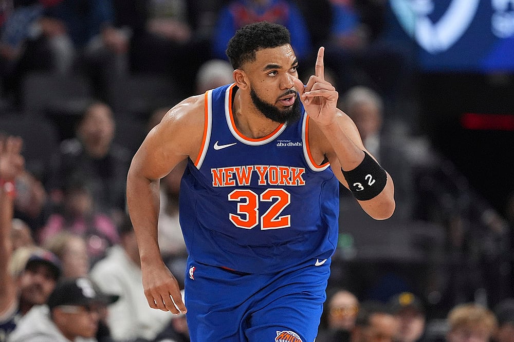 NBA basketball game New York Knicks vs Los Angeles Clippers: Karl-Anthony Towns