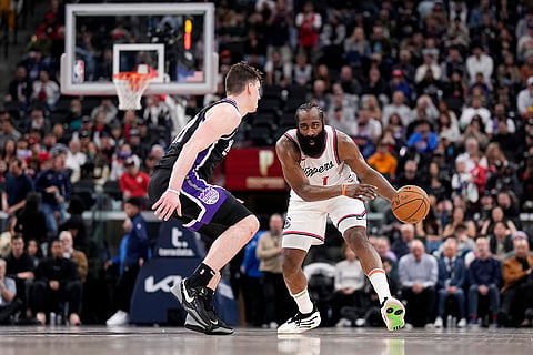 Kings vs Clippers NBA Basketball: Los Angeles Clippers guard James Harden