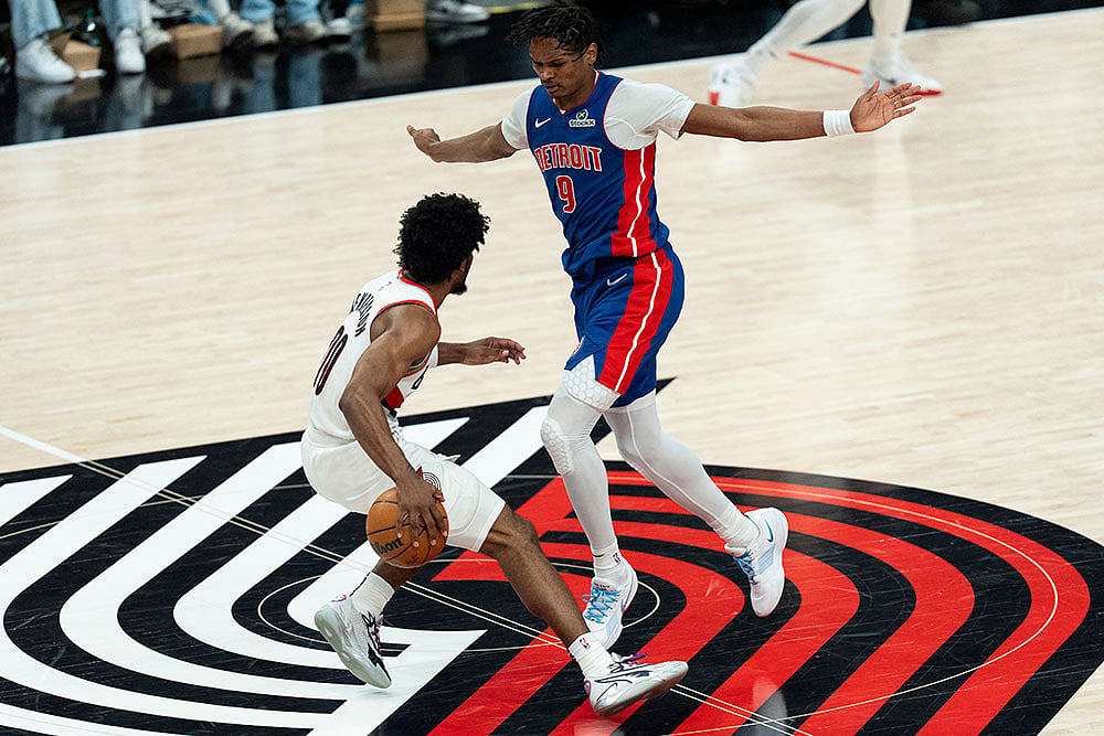 NBA Basketball Game: Detroit Pistons vs Portland Trail Blazers