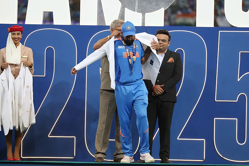 India Mohammed Shami ICC Champions Trophy White Jacket