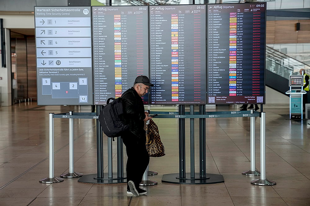 Germany Airport Strike by Ver.di union employees