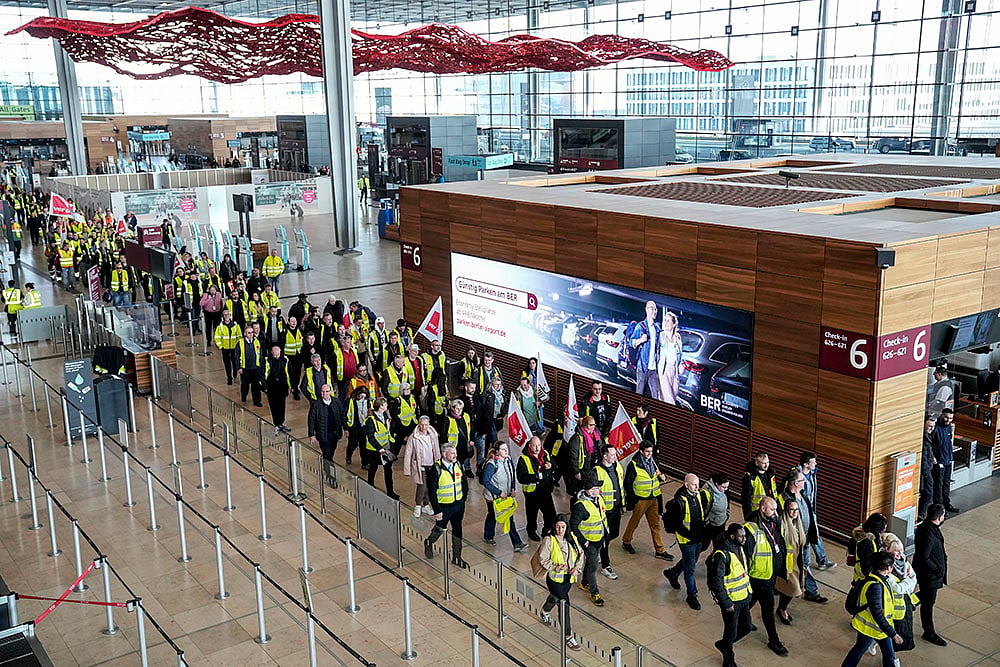 Germany Airport Strike by Ver.di union employees