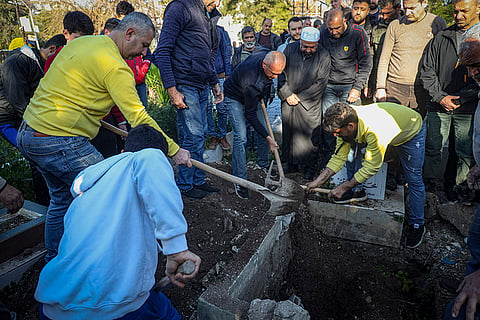 Syria Clashes: The coffin carrying the body of Nawaf Khalil Baytar