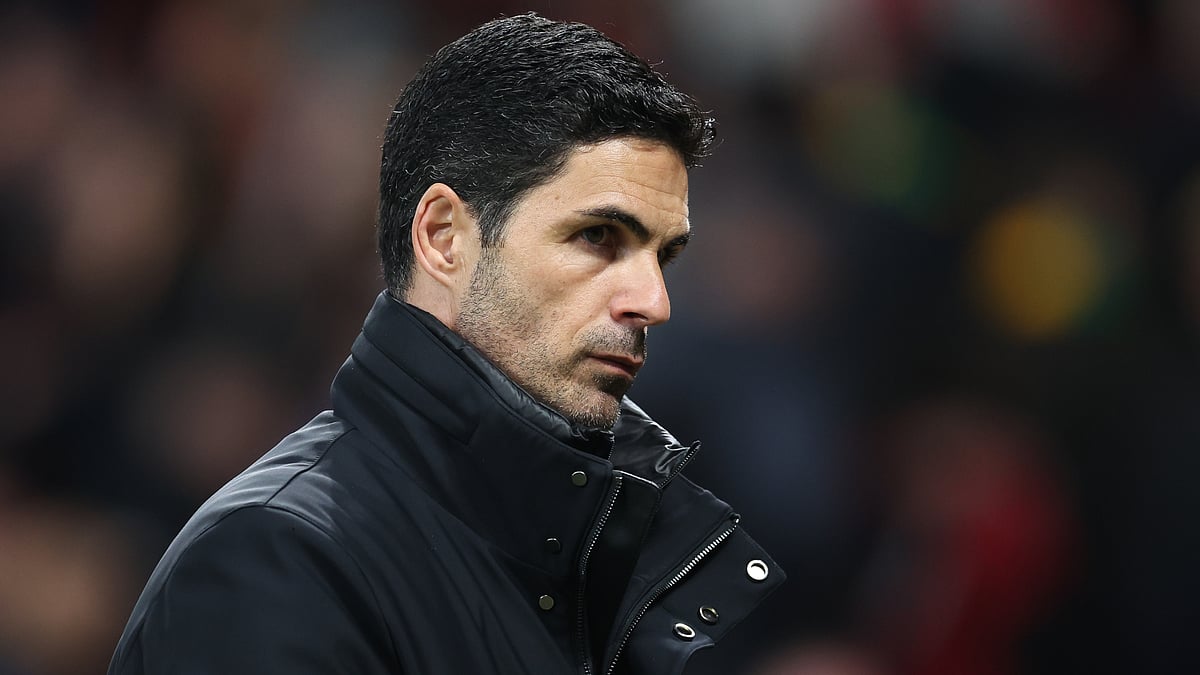 Mikel Arteta pictured after Arsenal's draw with Manchester United on Sunday