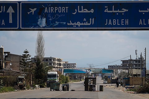 Syria Clashes: An abandoned makeshift checkpoint