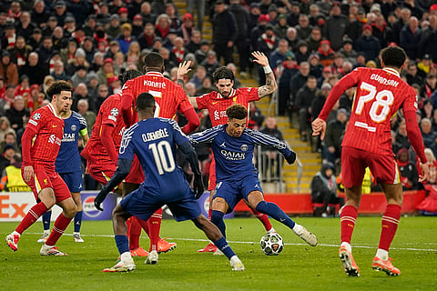 UCL 2024-25, Liverpool Vs PSG: PSG's Desire Doue goes close with a shot 