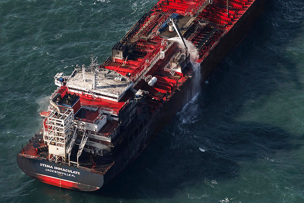 | Photo: Dan Kitwood/Pool Photo via AP : 
The tankers, reportedly operating under foreign flags, are believed to have indirect ties to entities blacklisted by the U.S. Treasury for allegedly facilitating Iranian oil exports in violation of American sanctions. (representative image)