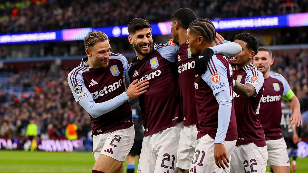 Aston Villa celebrate during win over Club Brugge